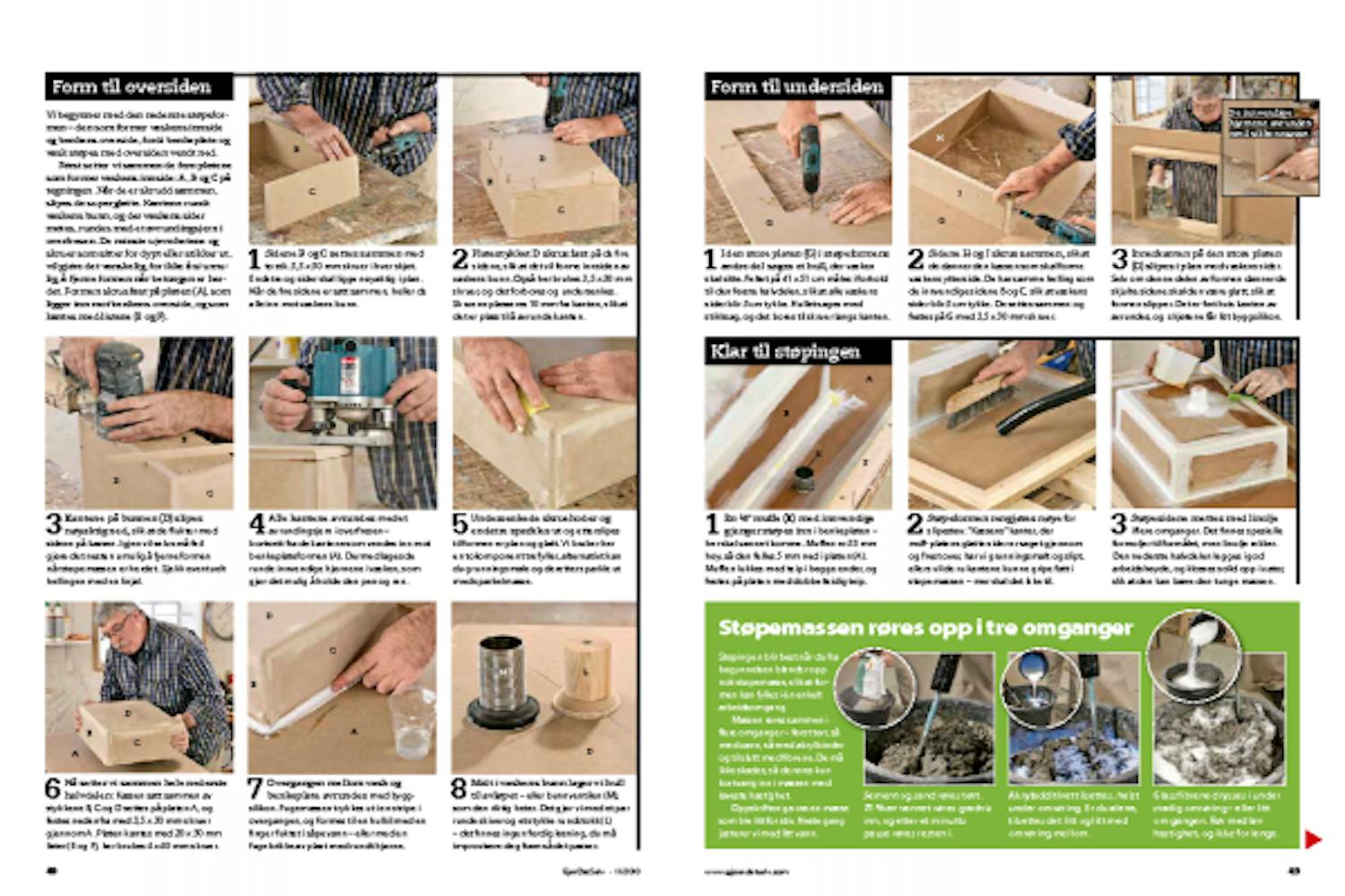 Støpe benkeplate med vask Støpe benkeplate med vask